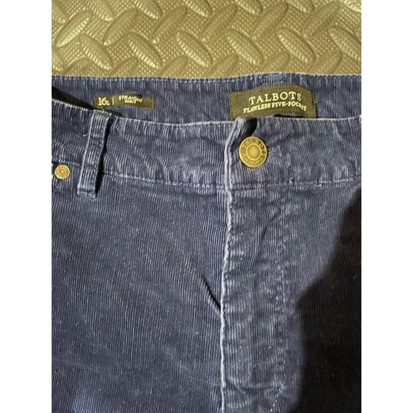 Talbot's Flawless Five Pocket Straight Curvy Navy Corduroy Pants, size 16 Long - Picture 4 of 8